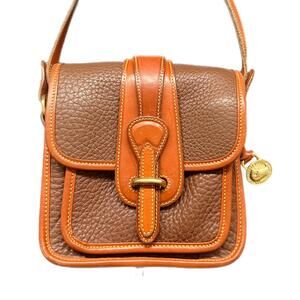 Dooney & Bourke All Weather Leather Equestrian Bag Brown Bag w/ Tan Trim